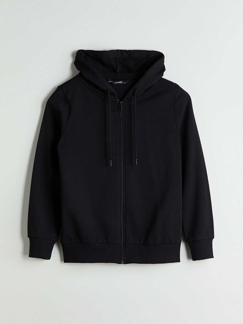 Siyah Kapüşonlu Kadın Fermuarlı Sweatshirt-4