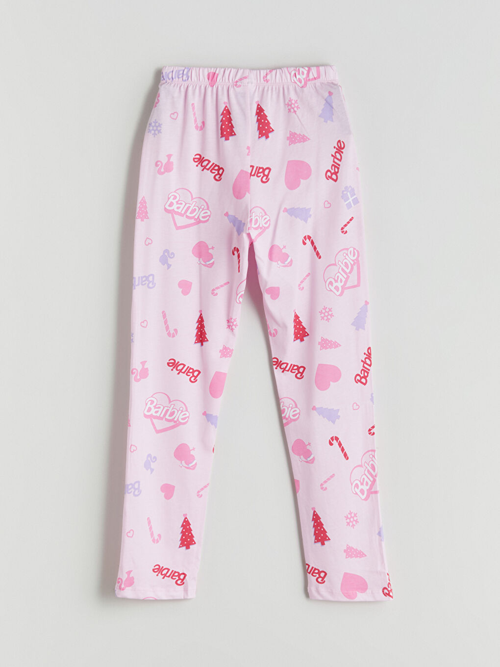 Shirt Collar Barbie Printed Girls' Pyjama Set-4