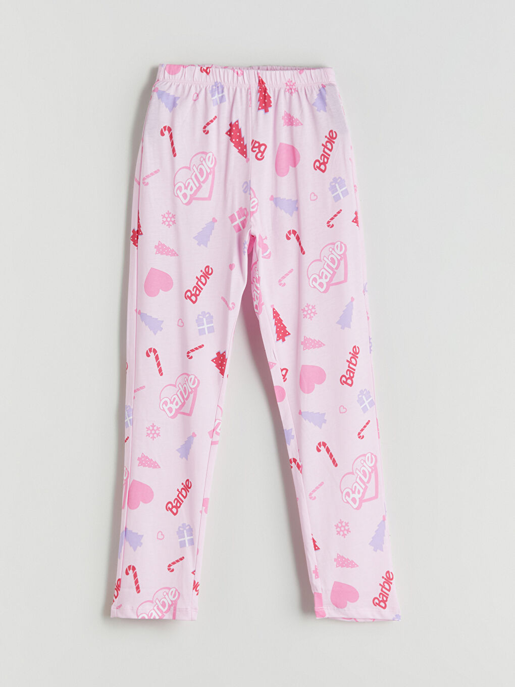 Shirt Collar Barbie Printed Girls' Pyjama Set-5