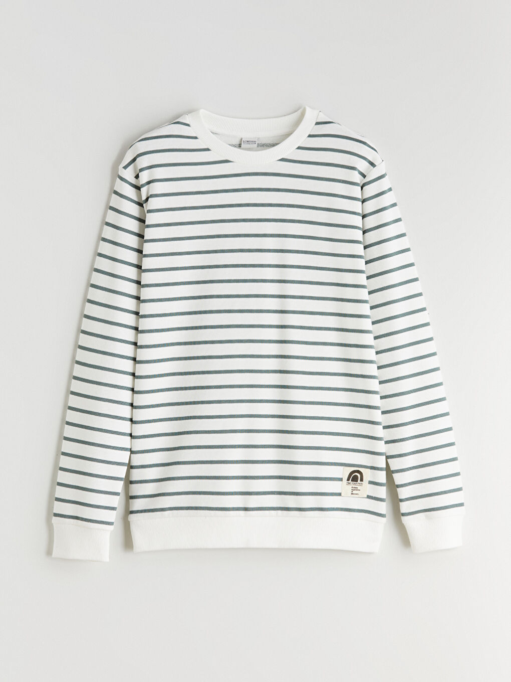 Petrol Bisiklet Yaka Çizgili Erkek Çocuk Sweatshirt