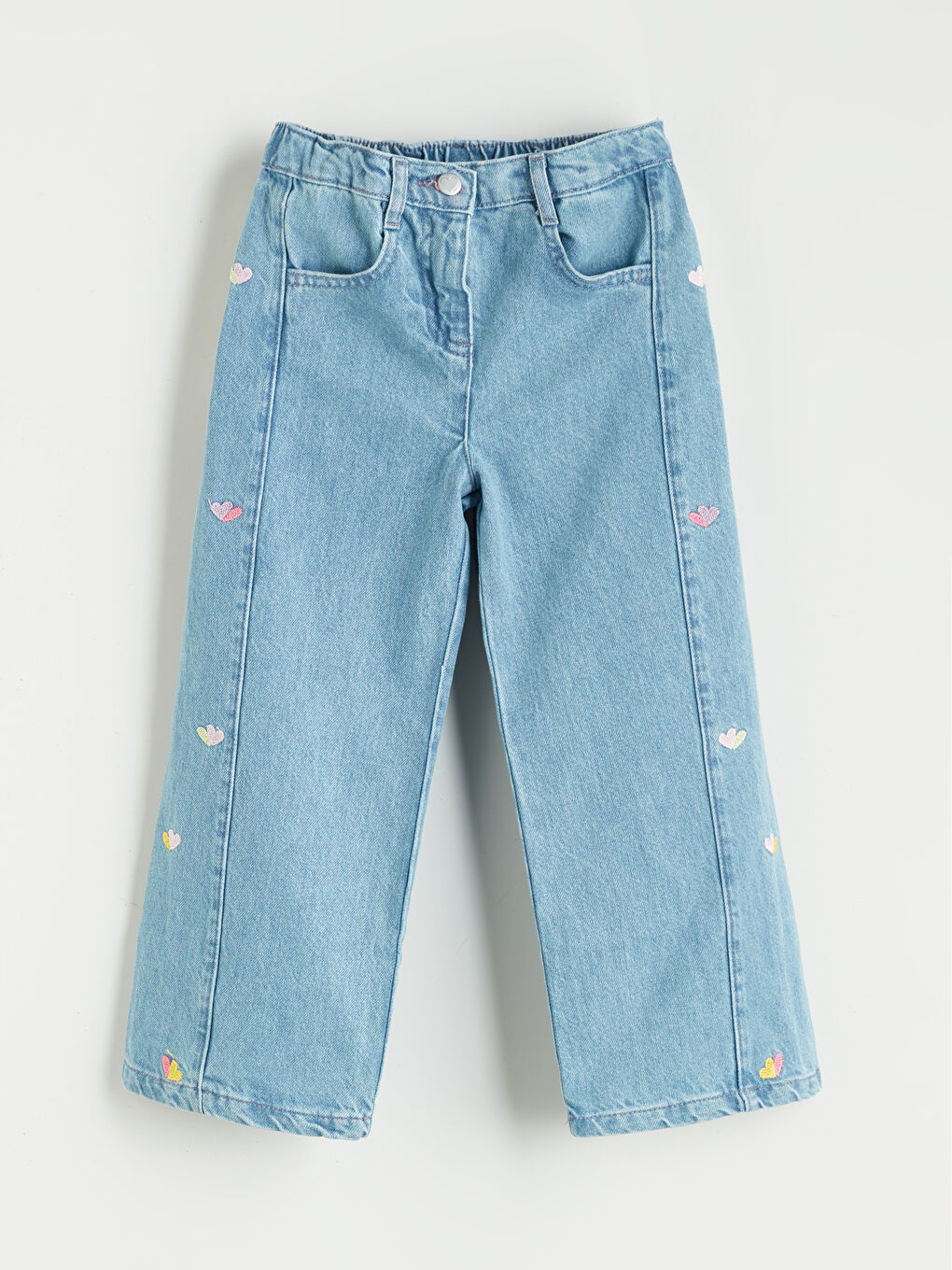 LCW Kids Elasticated Waist Embroidered Girls' Jeans -W5GB60Z1-507