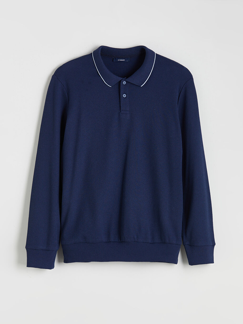 Mavi Polo Yaka Erkek Sweatshirt-4