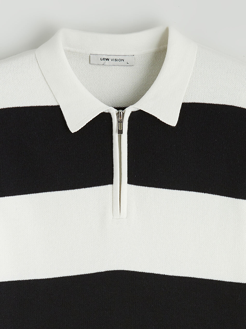 سترة تريكو مخططة بكول مدور رجال-5