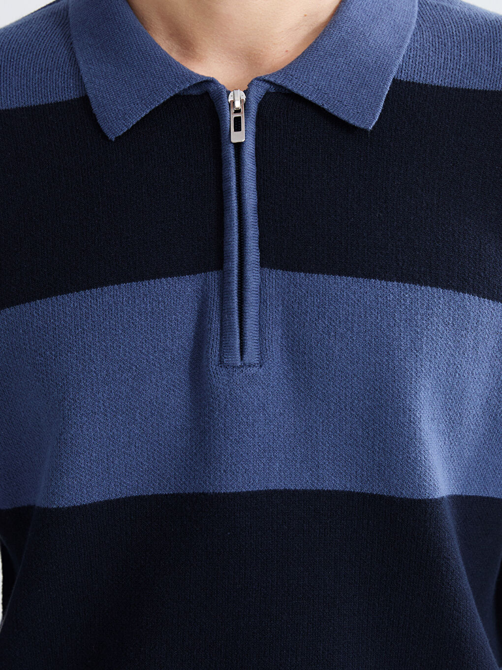 Polo Neck Striped Men's Knitwear Sweater-2