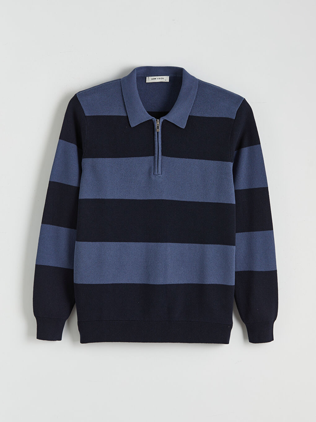 Polo Neck Striped Men's Knitwear Sweater-4