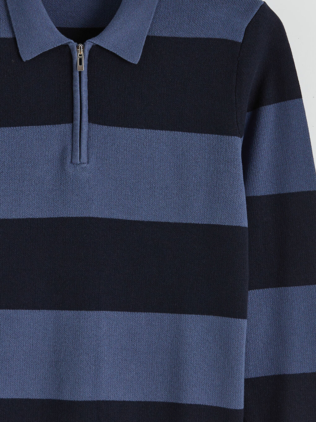 Polo Neck Striped Men's Knitwear Sweater-5