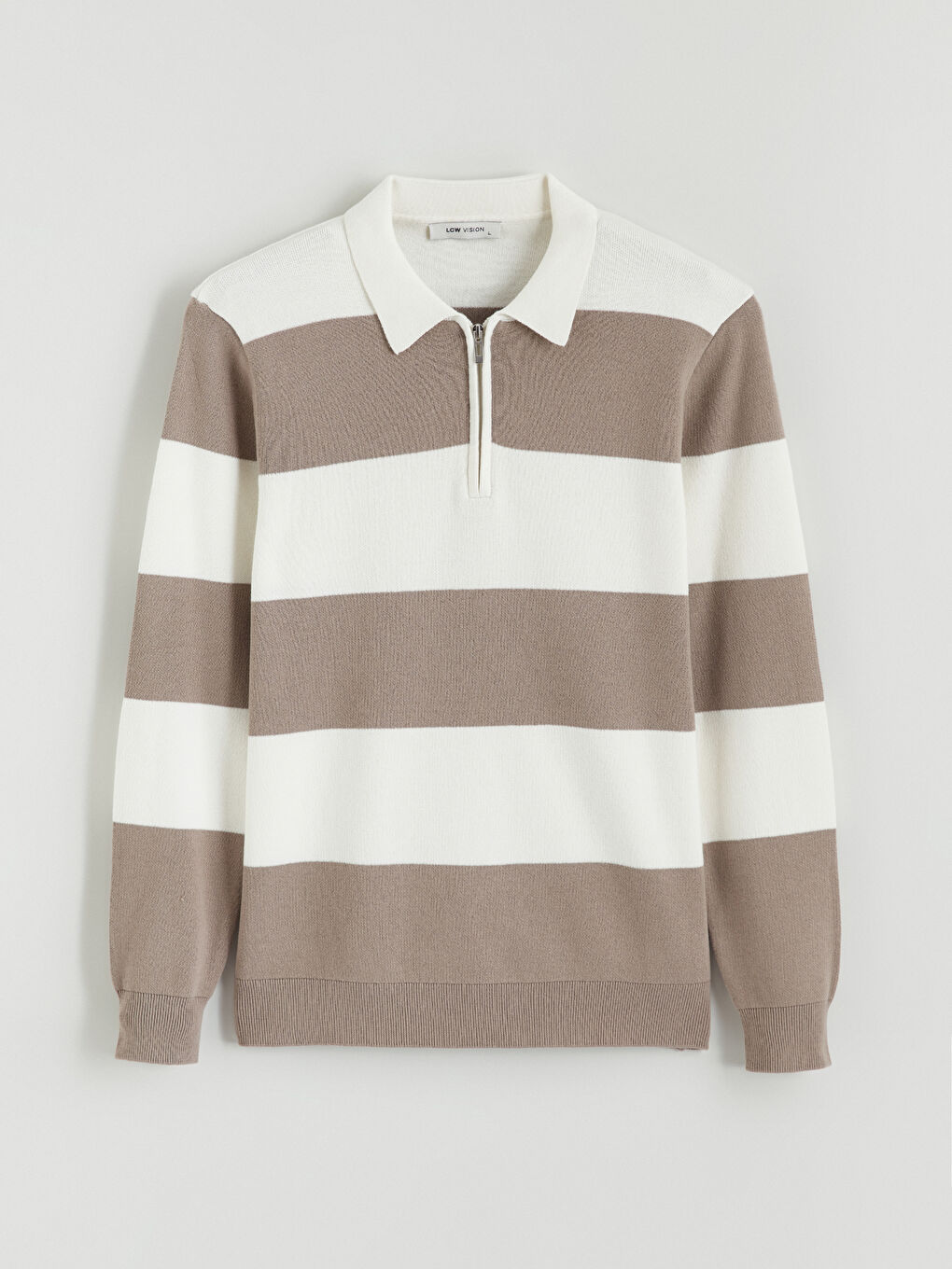 Polo Neck Striped Men's Knitwear Sweater-4