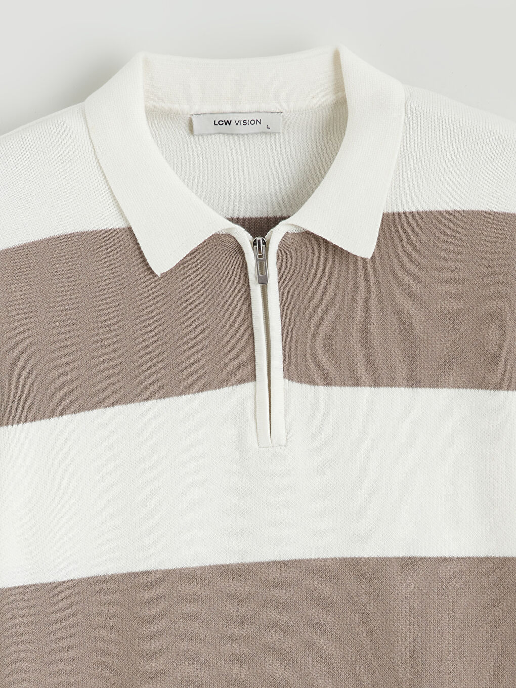 Polo Neck Striped Men's Knitwear Sweater-5