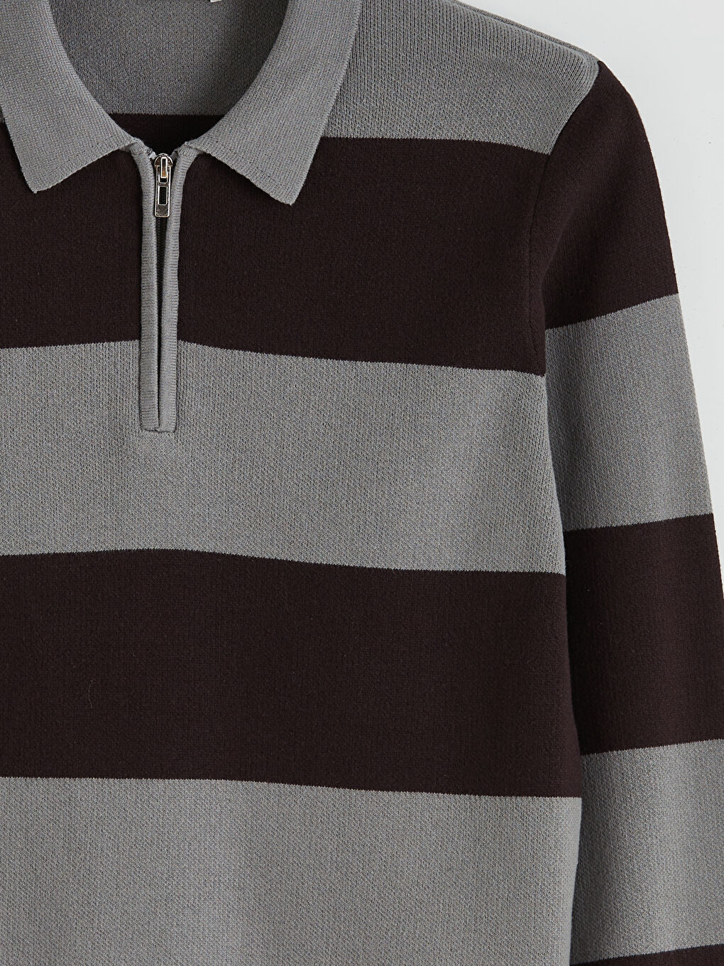 Polo Neck Striped Men's Knitwear Sweater-5