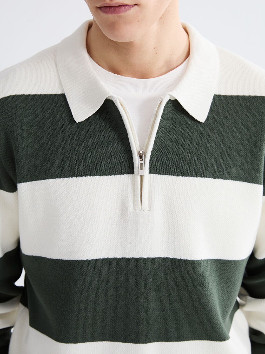 პოლო გოლფი ზოლიანი მამაკაცებისთვის ტრიკოტაჟი სვიტერი-2