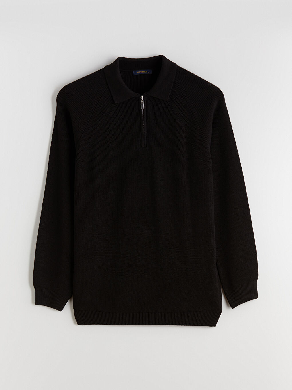 Siyah Polo Yaka Erkek Triko Kazak-4