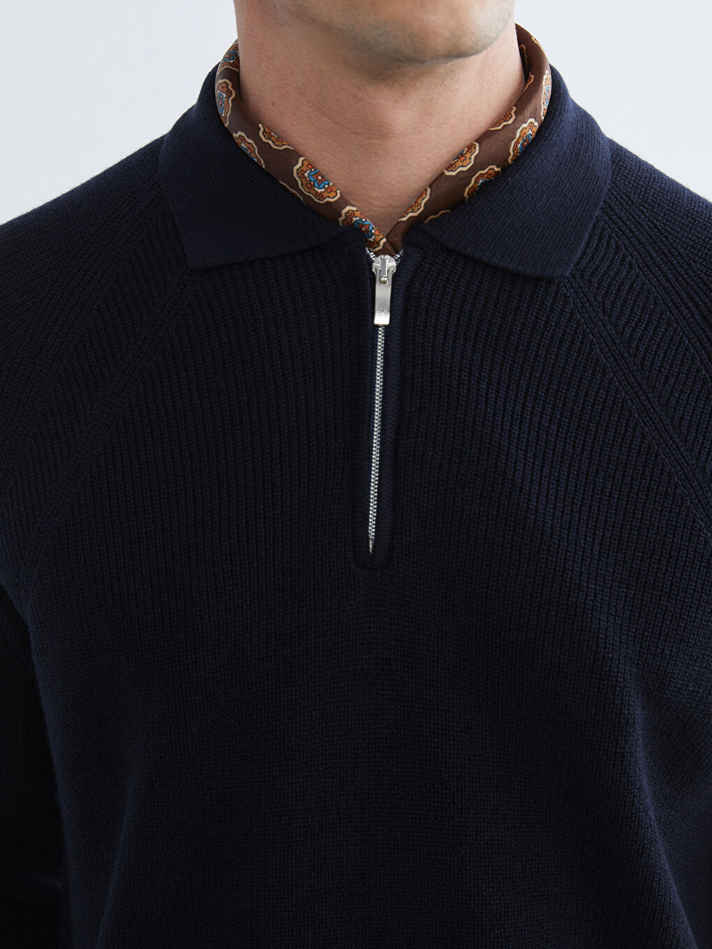 Lacivert Polo Yaka Erkek Triko Kazak-2