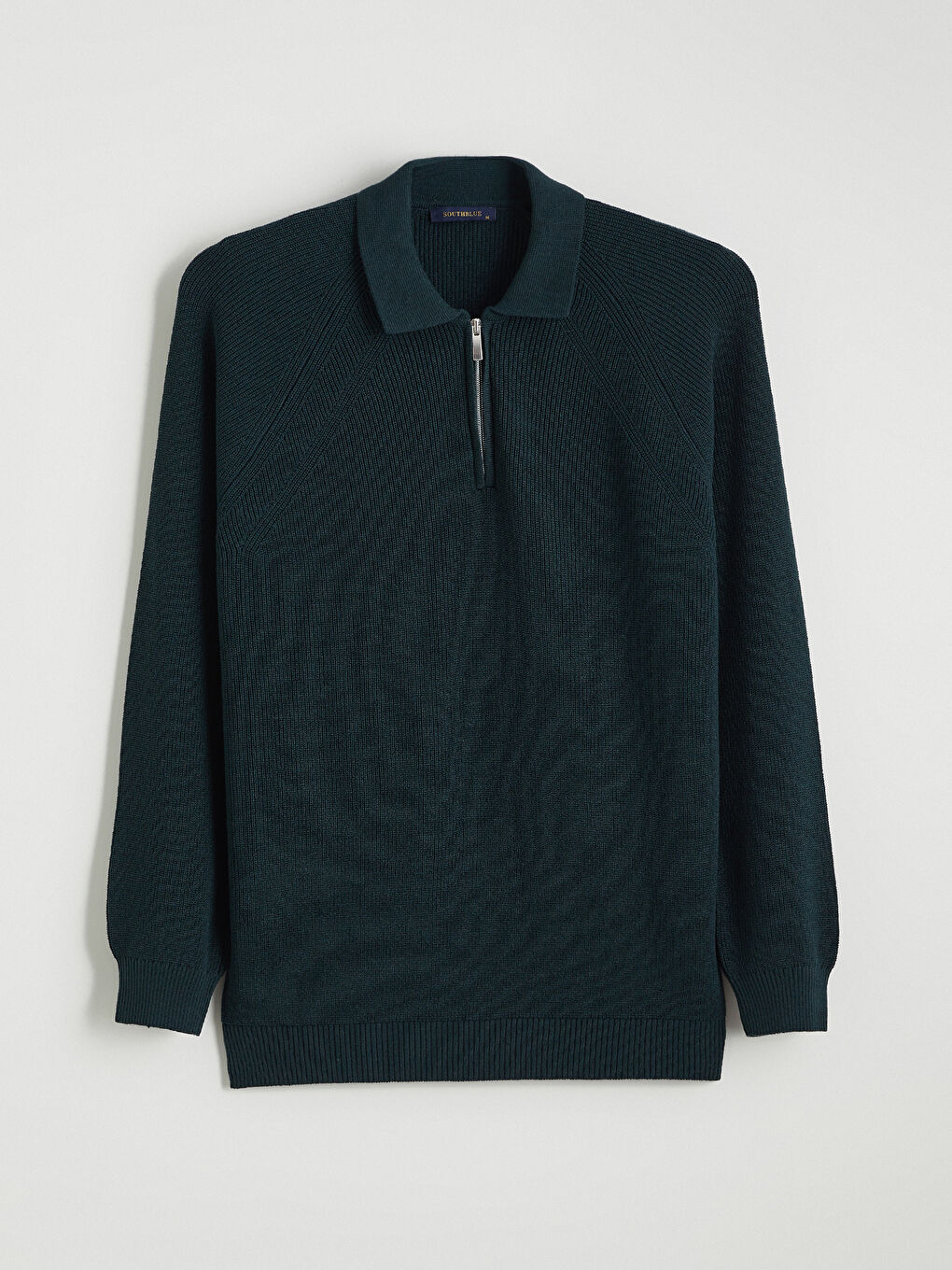 Yeşil Polo Yaka Erkek Triko Kazak-4