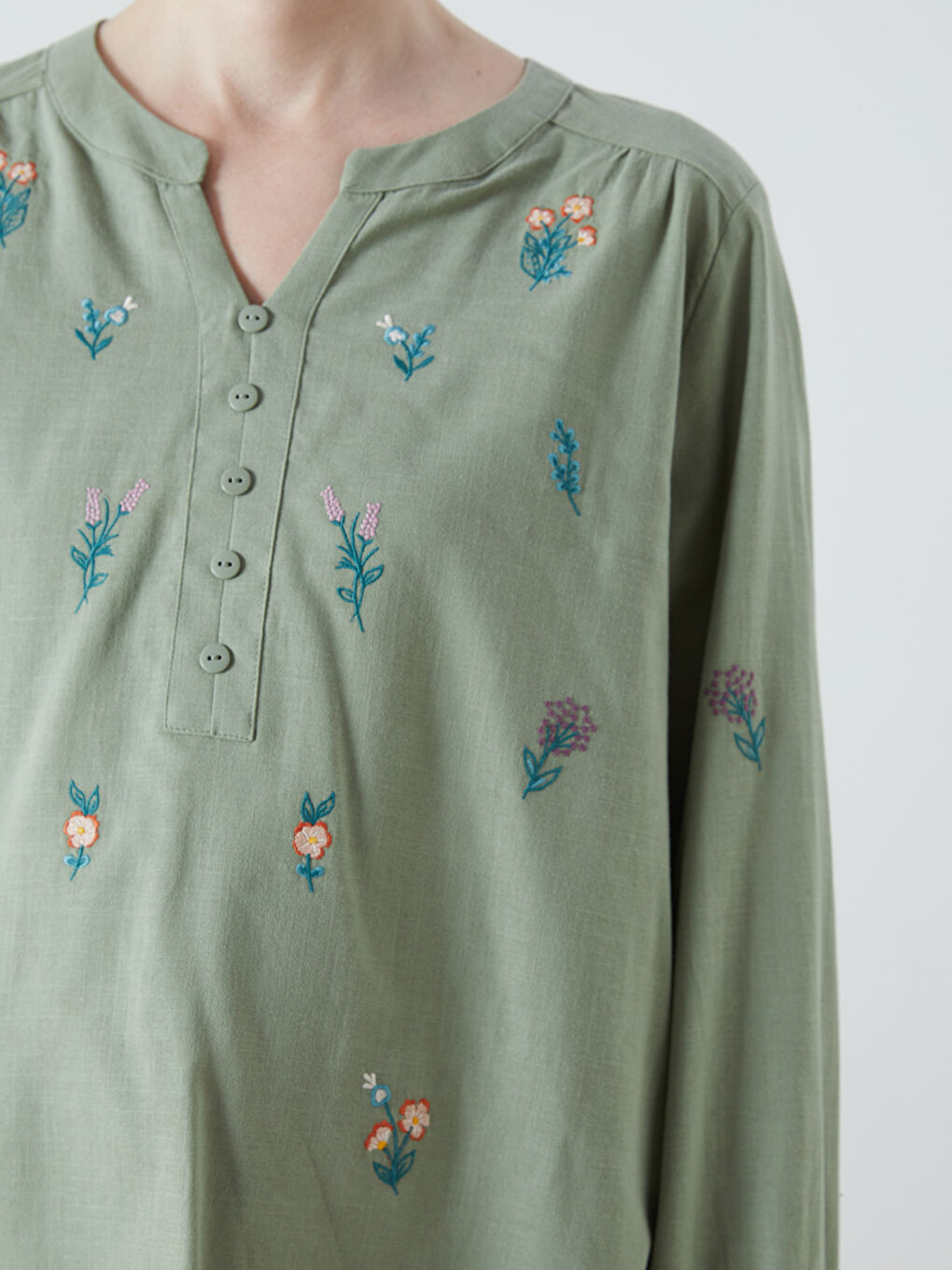 LCW Grace Woman GREEN Blouse -W5GB88Z8-FJY
