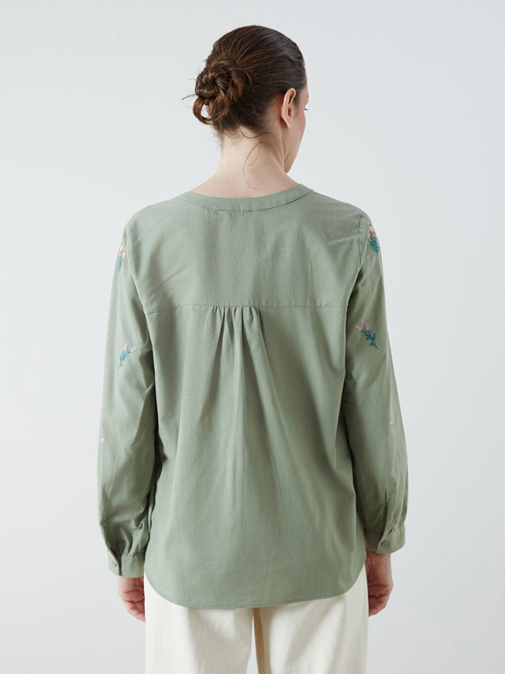 LCW Grace Woman GREEN Blouse -W5GB88Z8-FJY