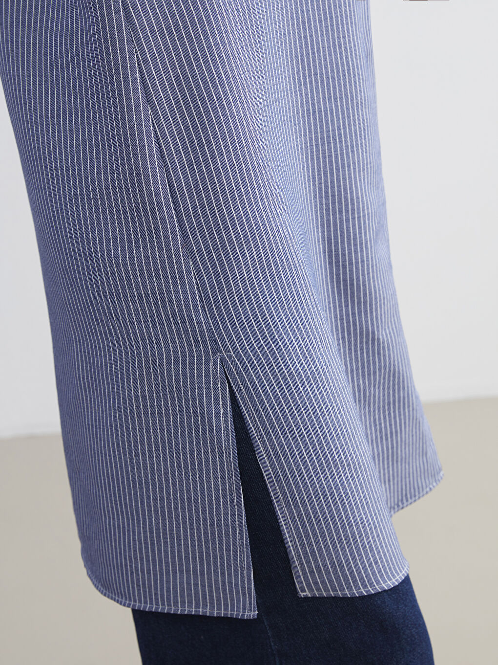 LCW Grace Striped Women's Shirt Tunic -W5GB95Z8-LGS