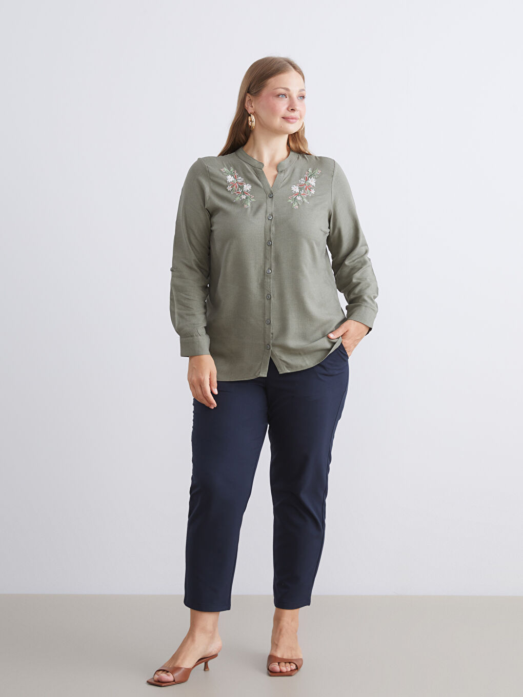 LCW Grace Woman KHAKI Blouse -W5GC01Z8-VDG