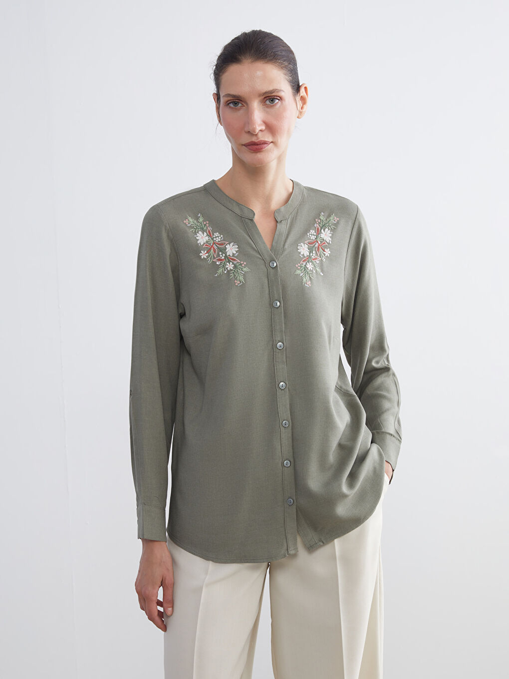 LCW Grace Woman KHAKI Blouse -W5GC01Z8-VDG