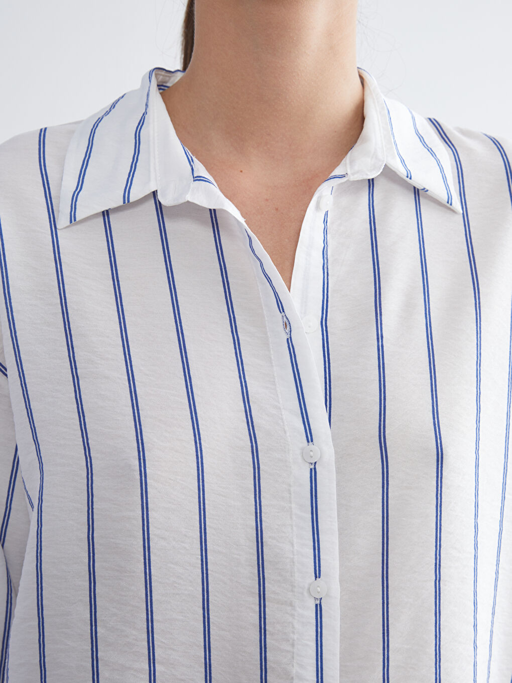 LCWAIKIKI Classic Striped Oversize Women's Shirt -S5O872Z8-LGB