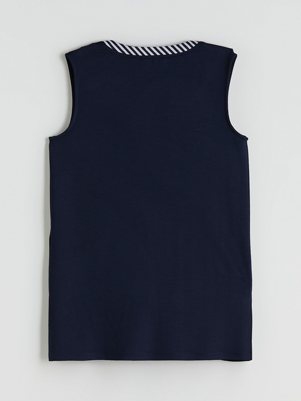 Lacivert V Yaka Çizgili Kadın Yelek-3