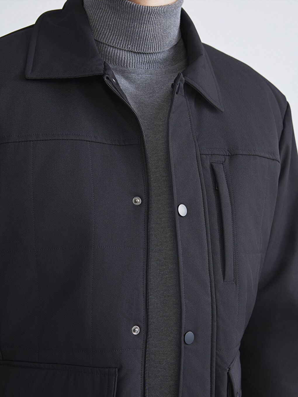 Regular Fit Long Sleeve Men's Shirt Jacket-2