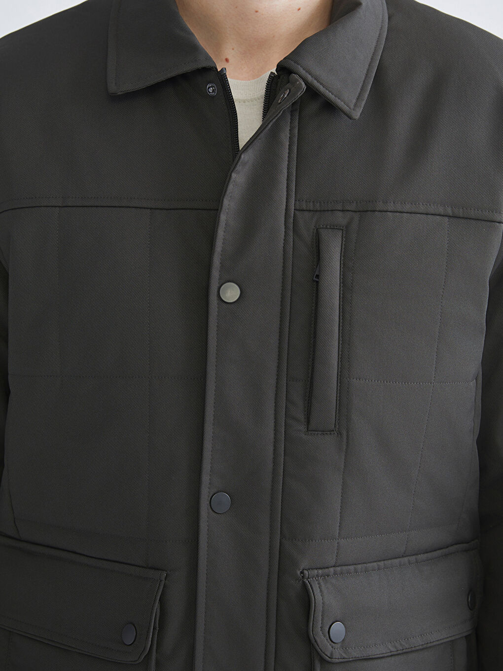 Regular Fit Long Sleeve Men's Shirt Jacket-3