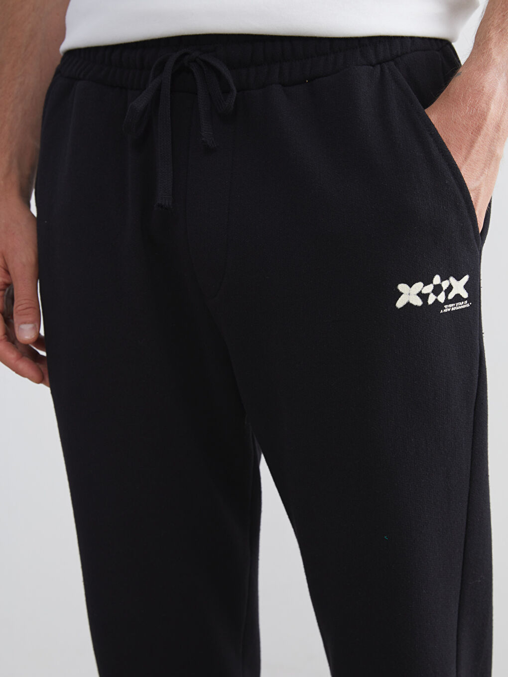 Siyah Standart Kalıp Erkek Jogger Eşofman Altı-2
