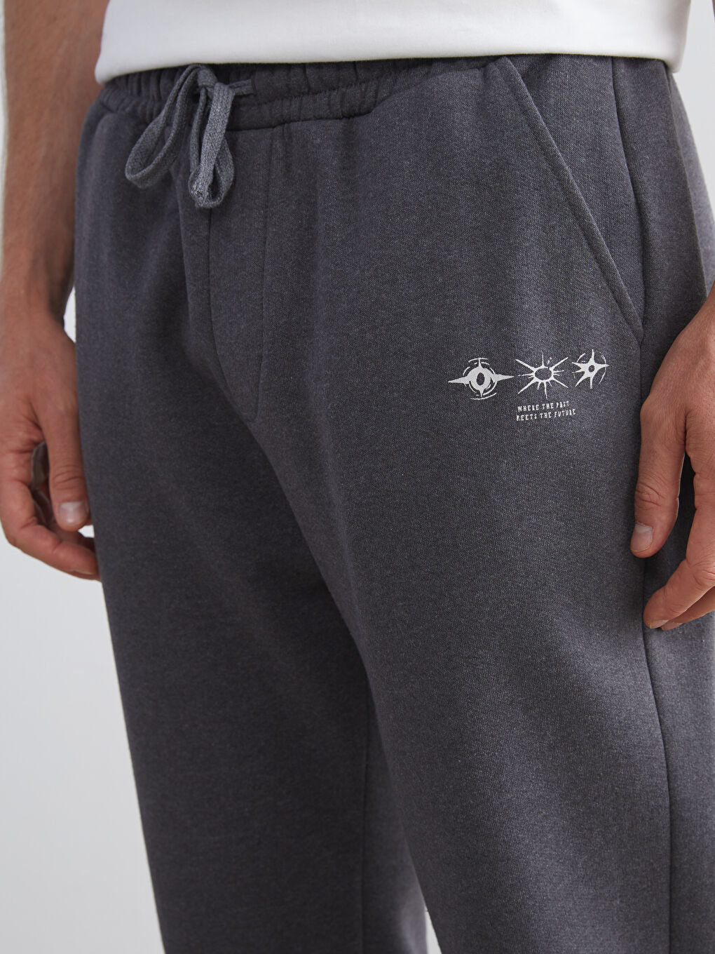 Antrasit Standart Kalıp Erkek Jogger Eşofman Altı-2