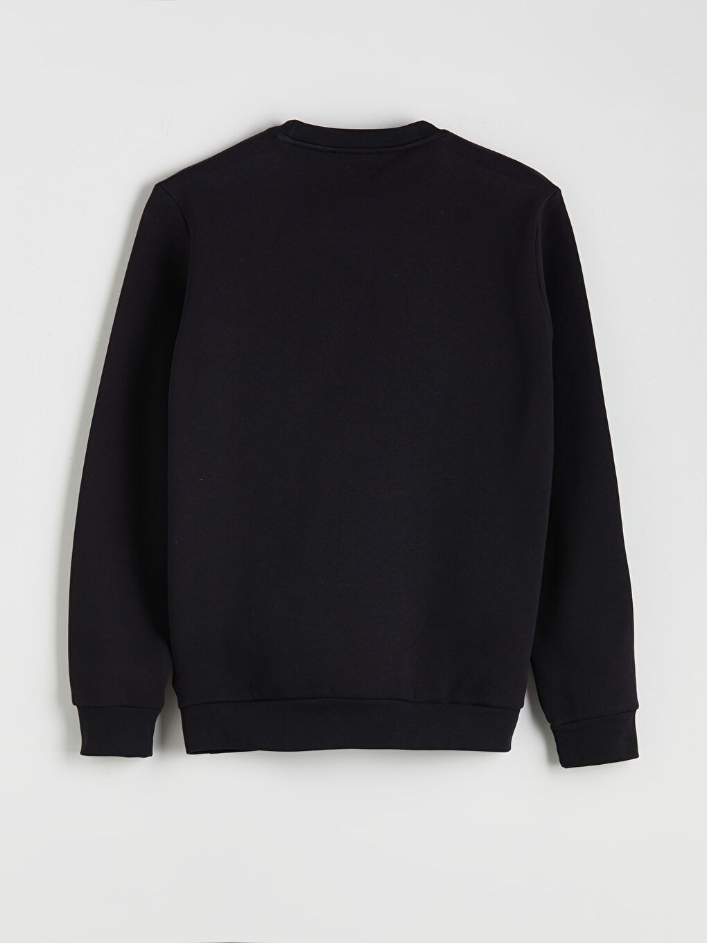 Siyah Bisiklet Yaka Baskılı Erkek Sweatshirt-5