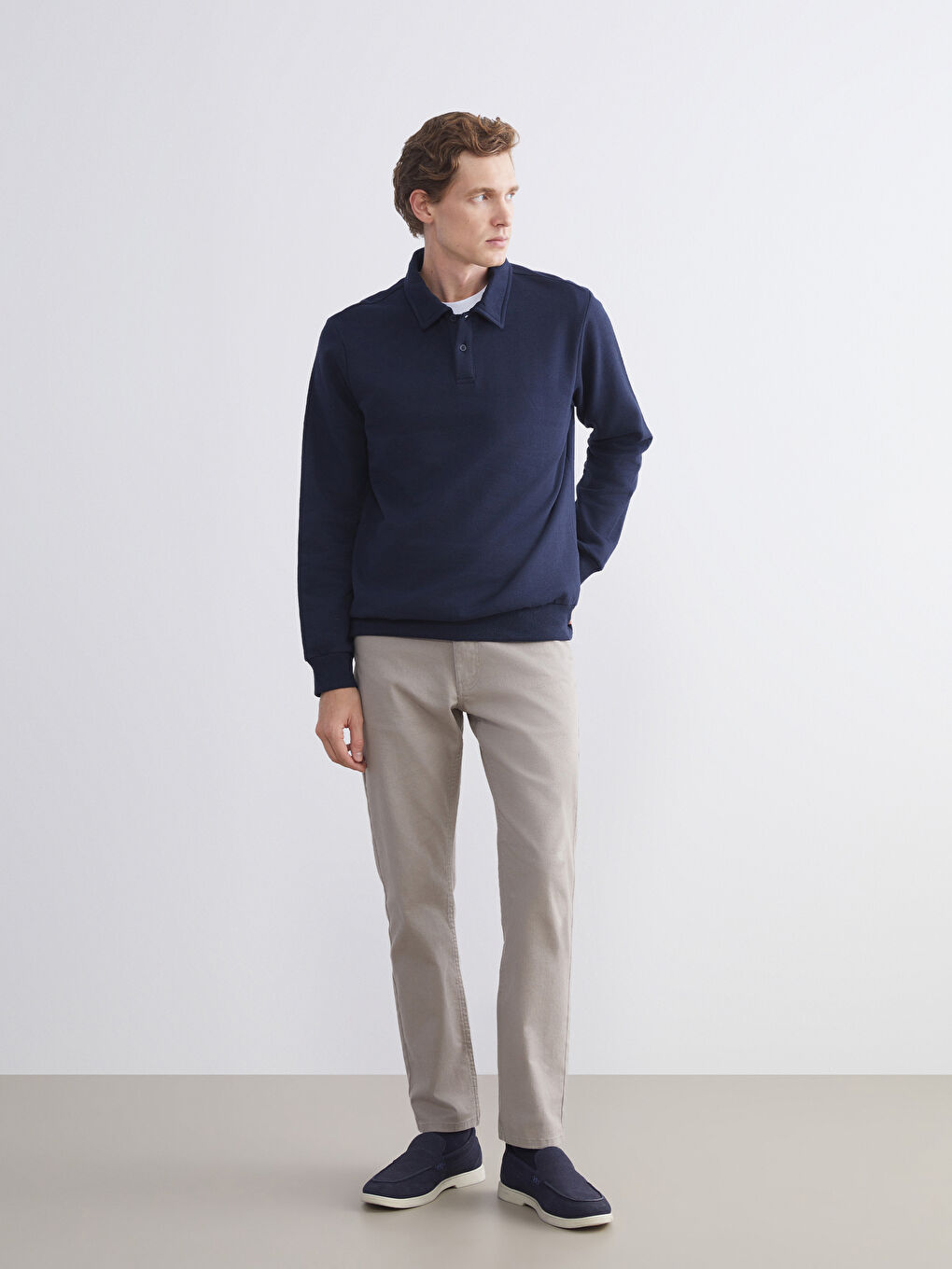 LCW ECO Polo Neck Men's Sweatshirt -W5GC36Z8-CRP