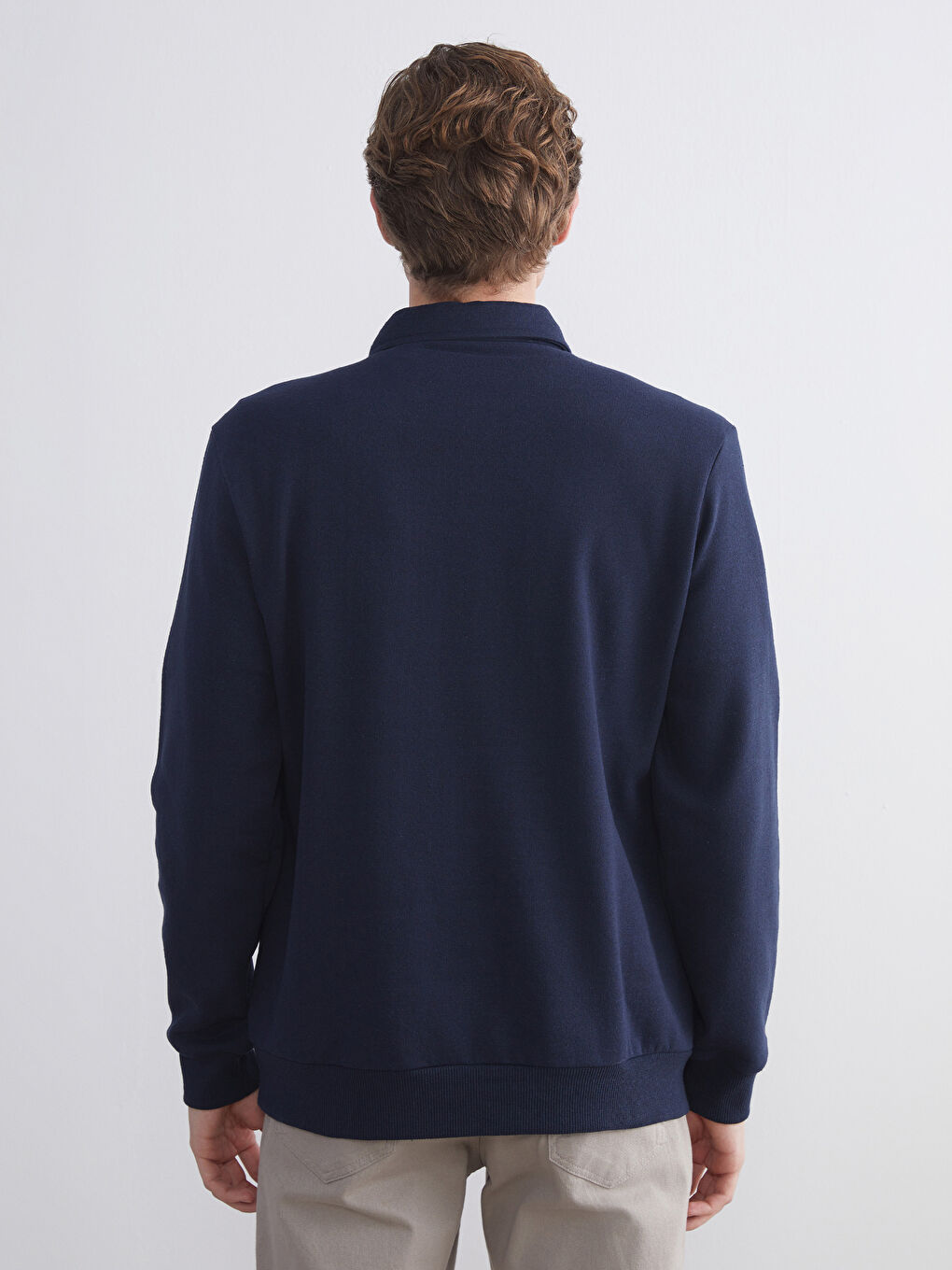 LCW ECO Polo Neck Men's Sweatshirt -W5GC36Z8-CRP
