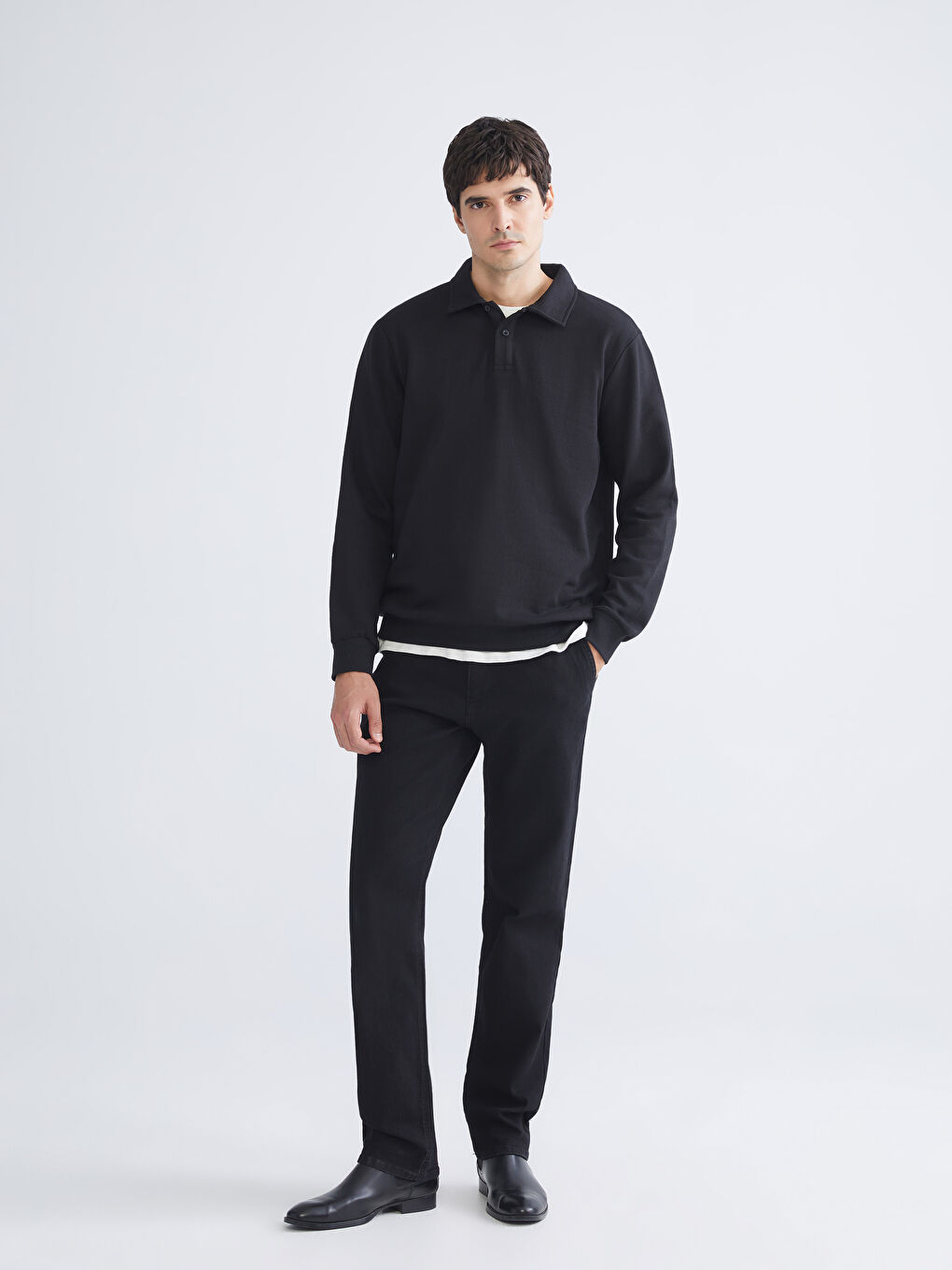 Polo Neck Men's Sweatshirt-1