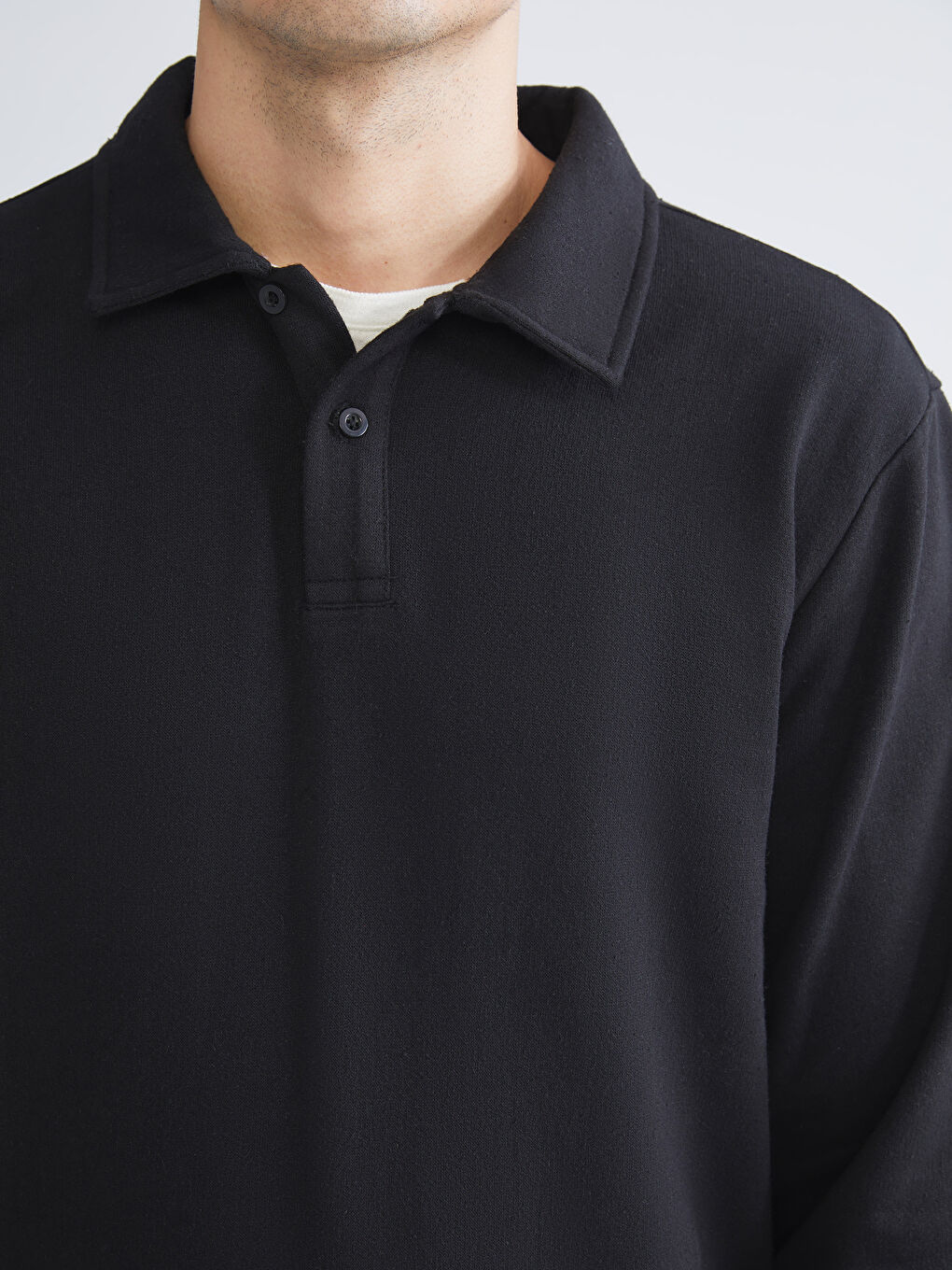 Polo Neck Men's Sweatshirt-2