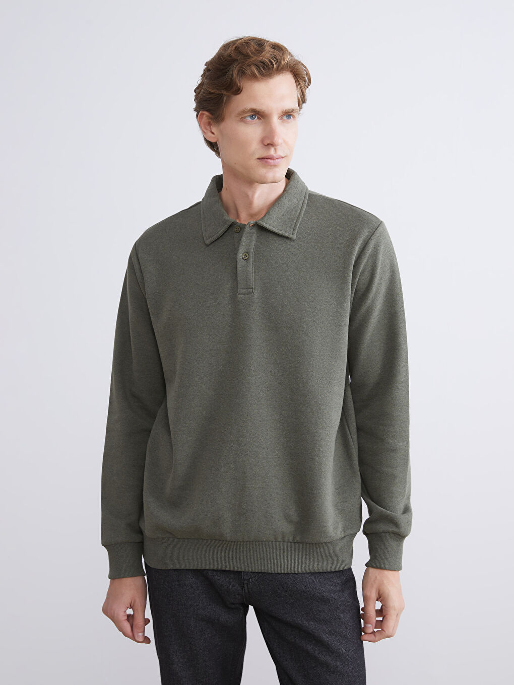 LCW ECO Polo Neck Men's Sweatshirt -W5GC36Z8-ZJZ