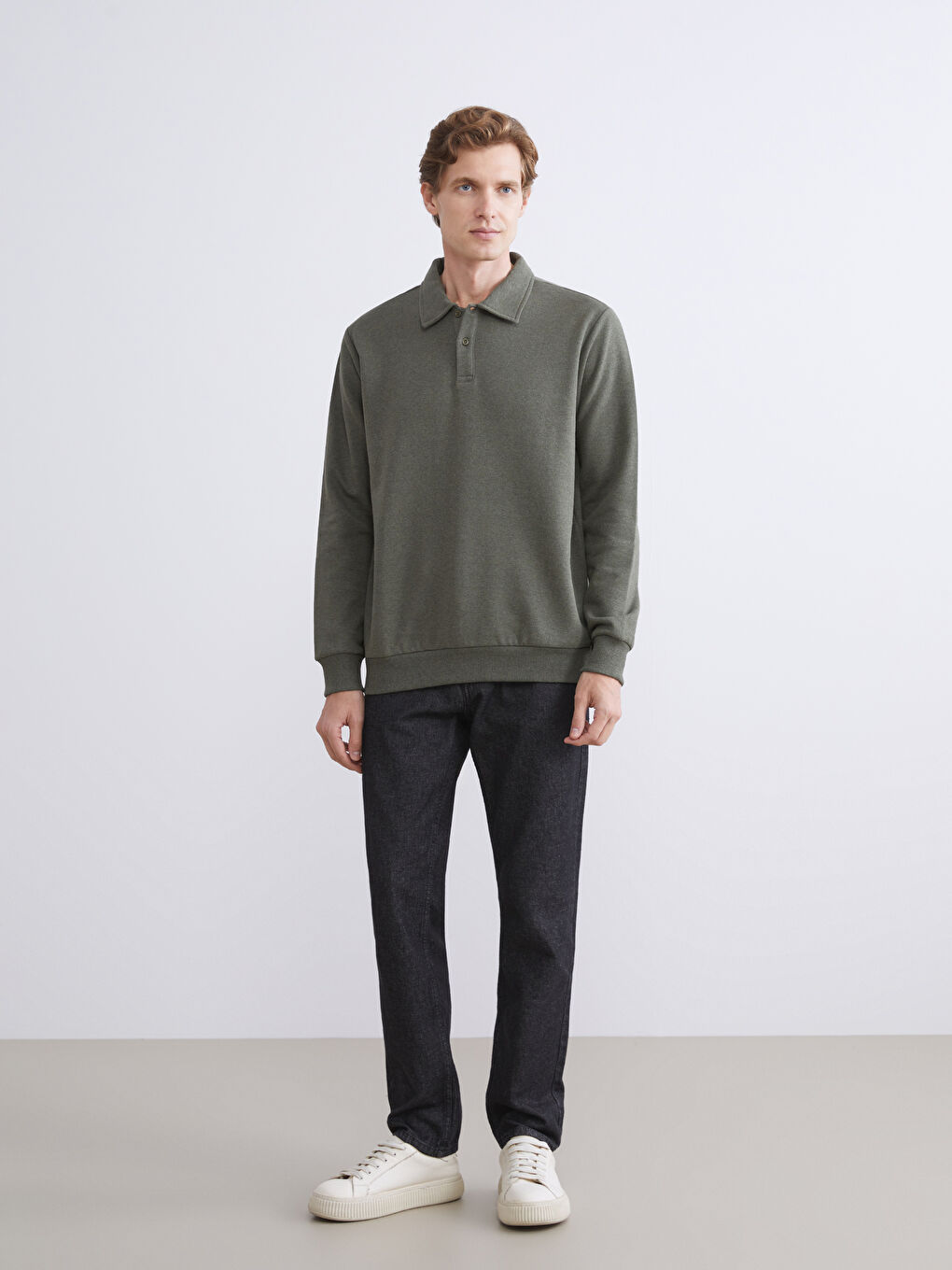 LCW ECO Polo Neck Men's Sweatshirt -W5GC36Z8-ZJZ