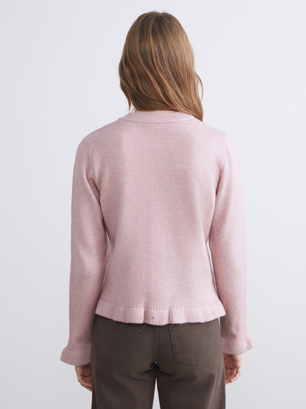 LCW Vision Crew Neck Women's Knitwear Cardigan -W5GC66Z8-RVR