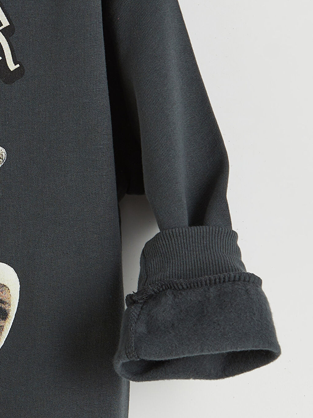 Antrasit Bisiklet Yaka Erkek Çocuk Kalın Sweatshirt 2'li-5