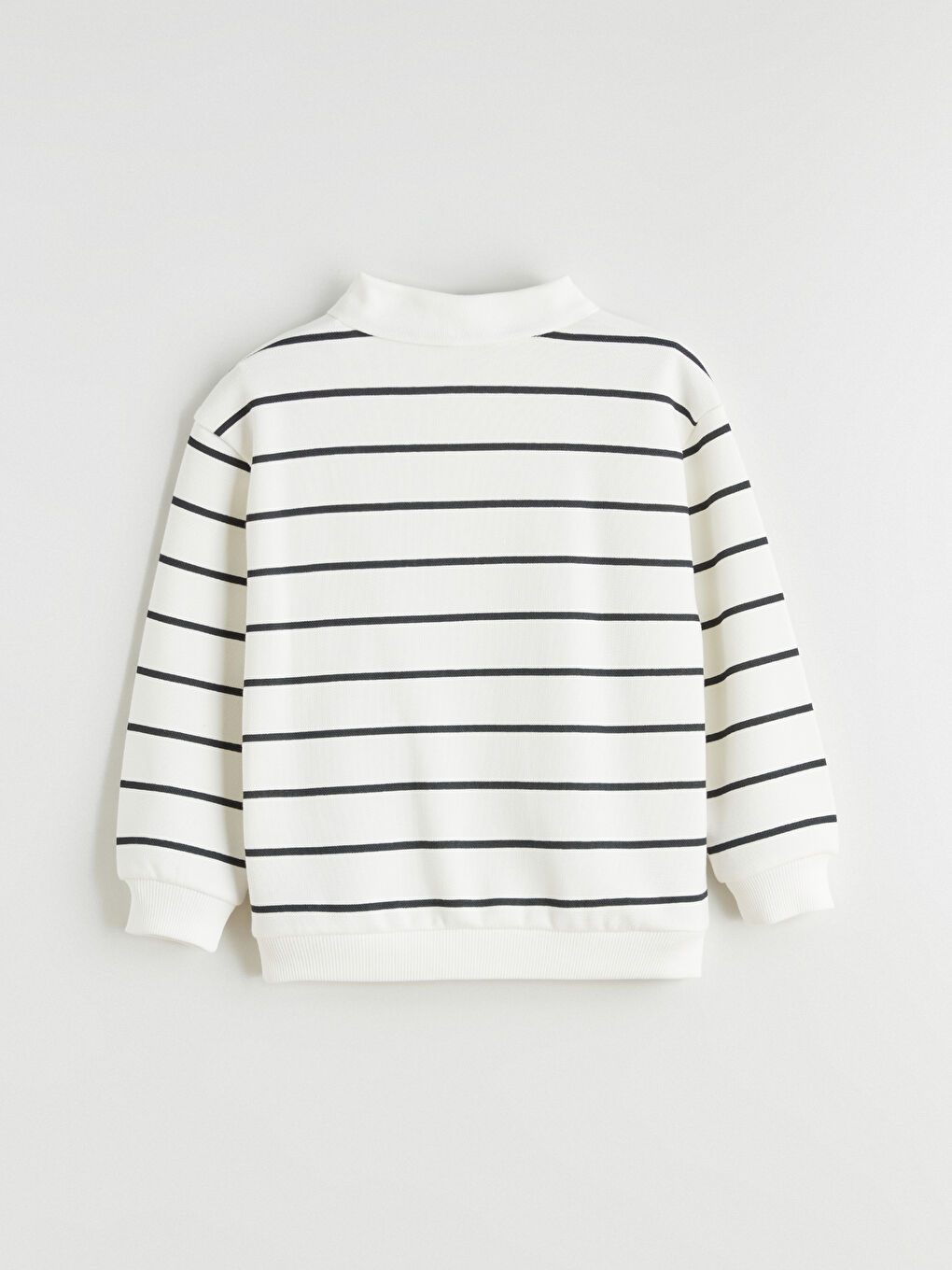 Polo Neck Striped Boys' Sweatshirt-2