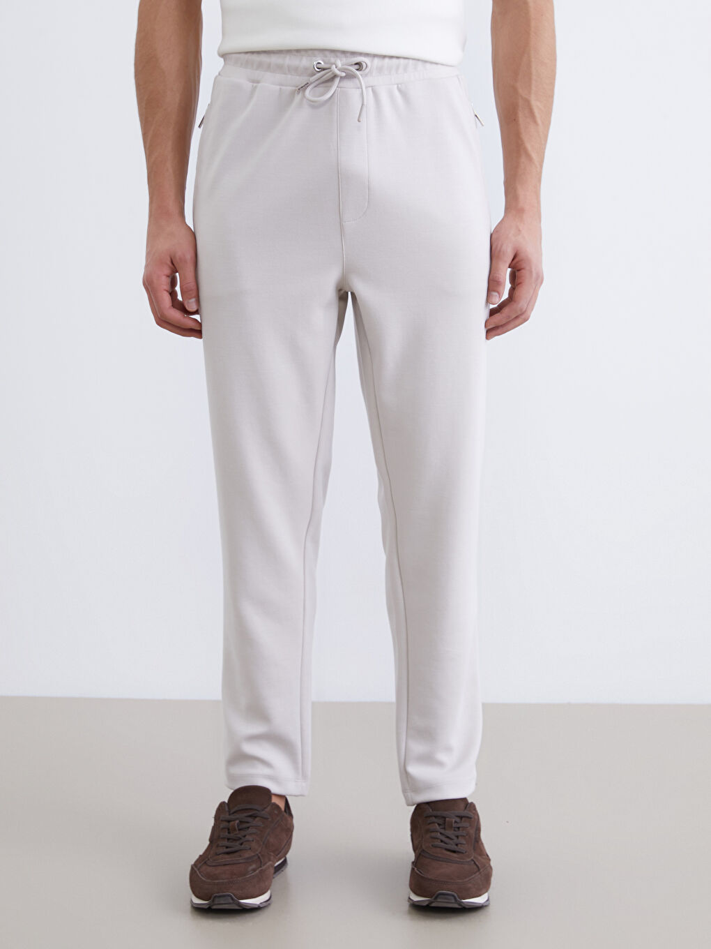 Bej Standart Kalıp Erkek Eşofman Altı-1