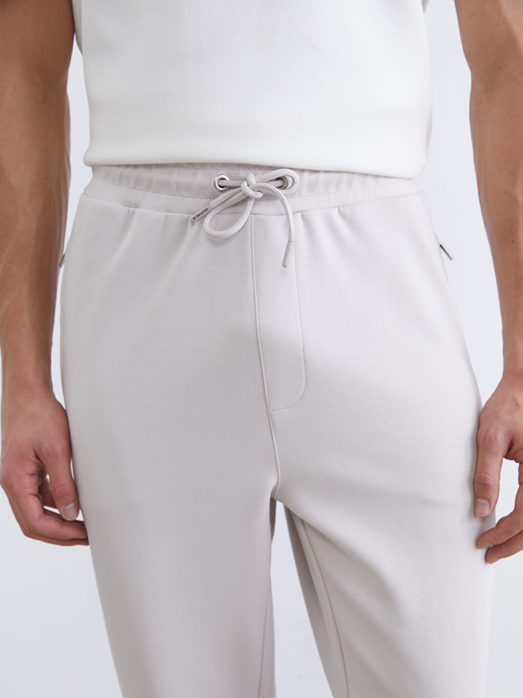 Bej Standart Kalıp Erkek Eşofman Altı-2