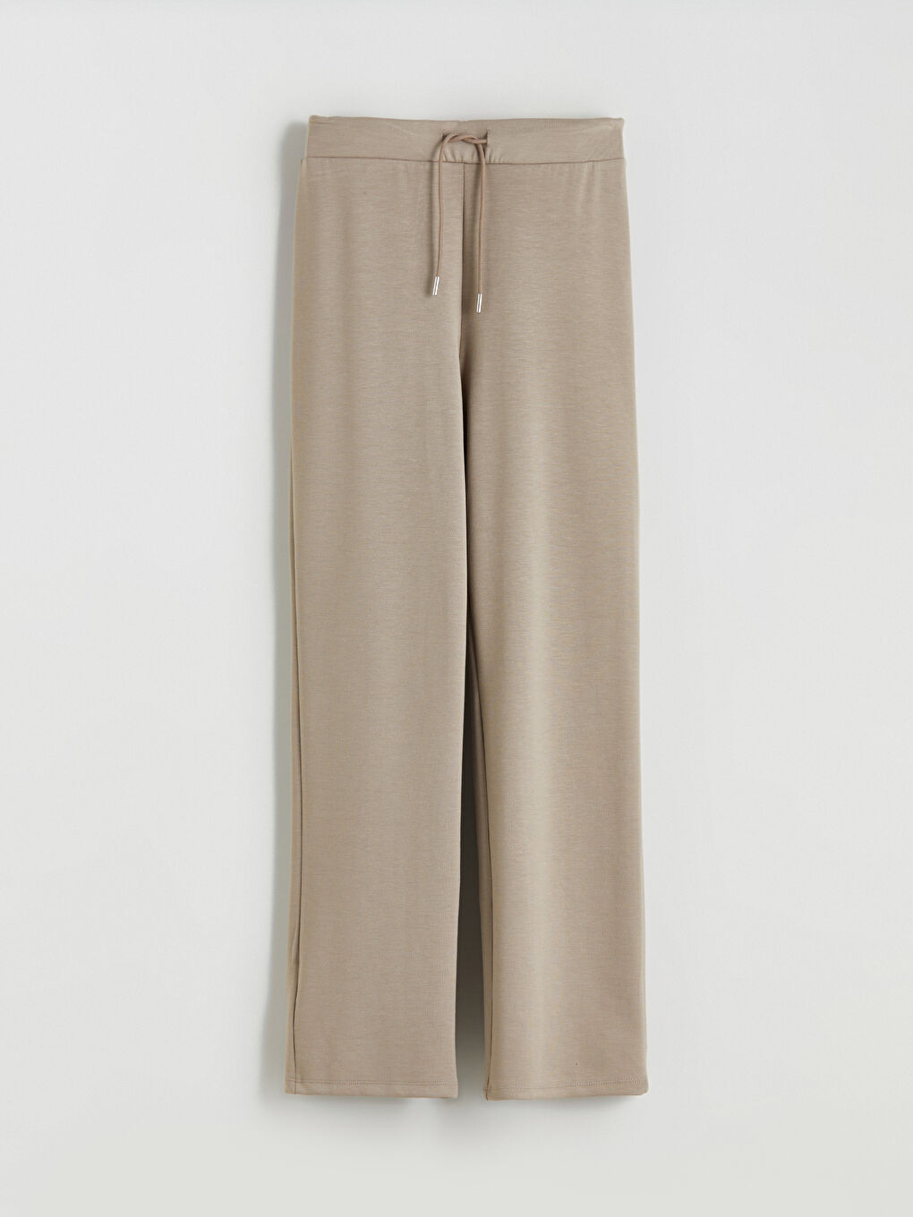 Bej Beli Lastikli Kadın Eşofman Altı-4