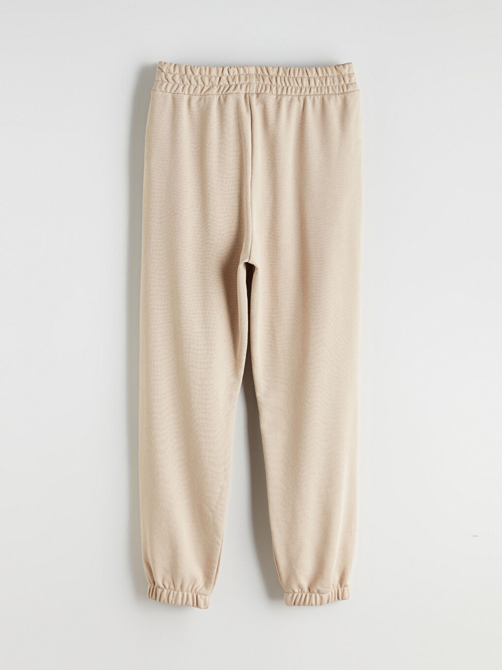 Bej Beli Lastikli Kadın Jogger Eşofman Altı-6