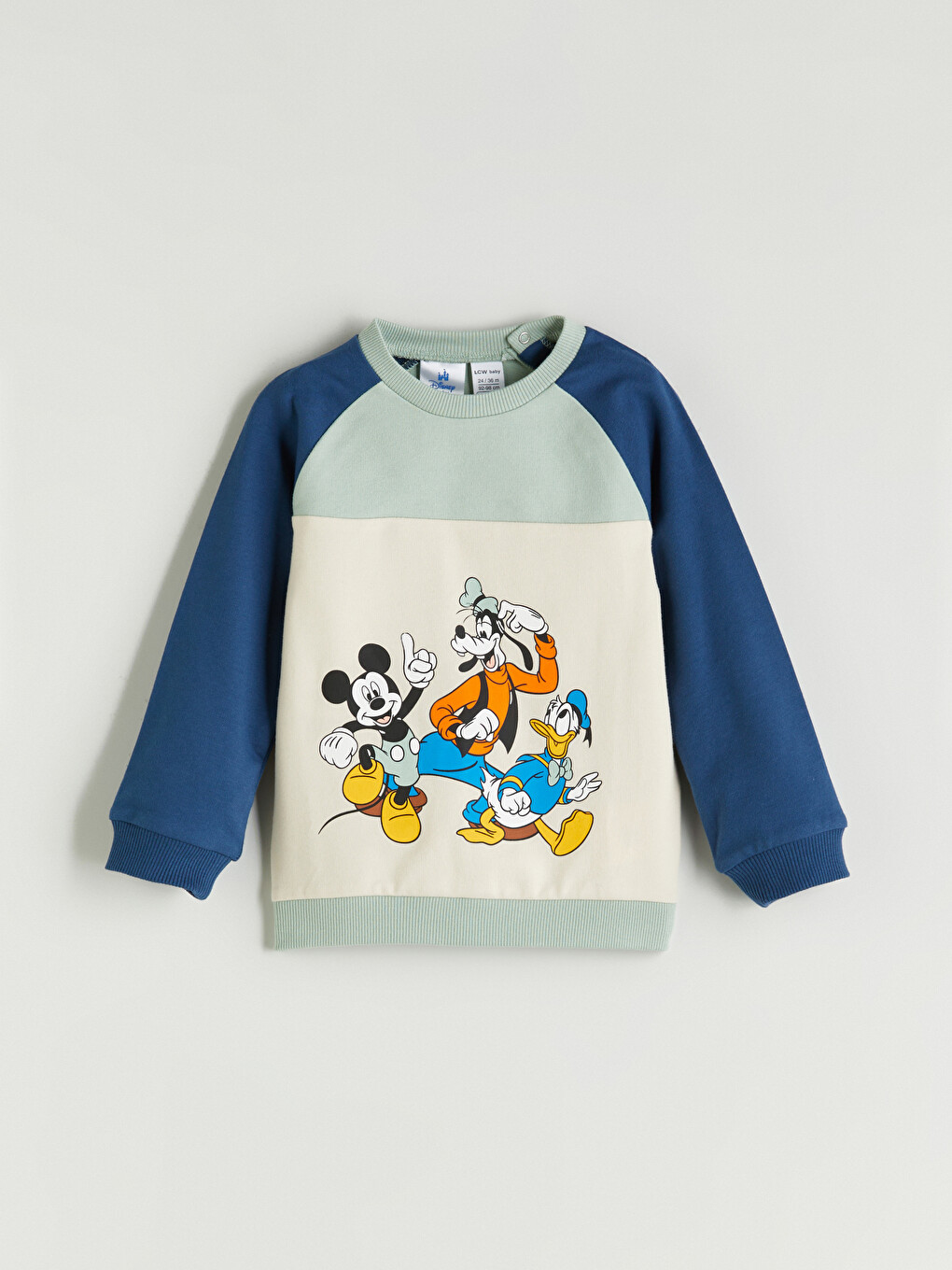 Yeşil Mickey Mouse Baskılı Erkek Bebek Tişört