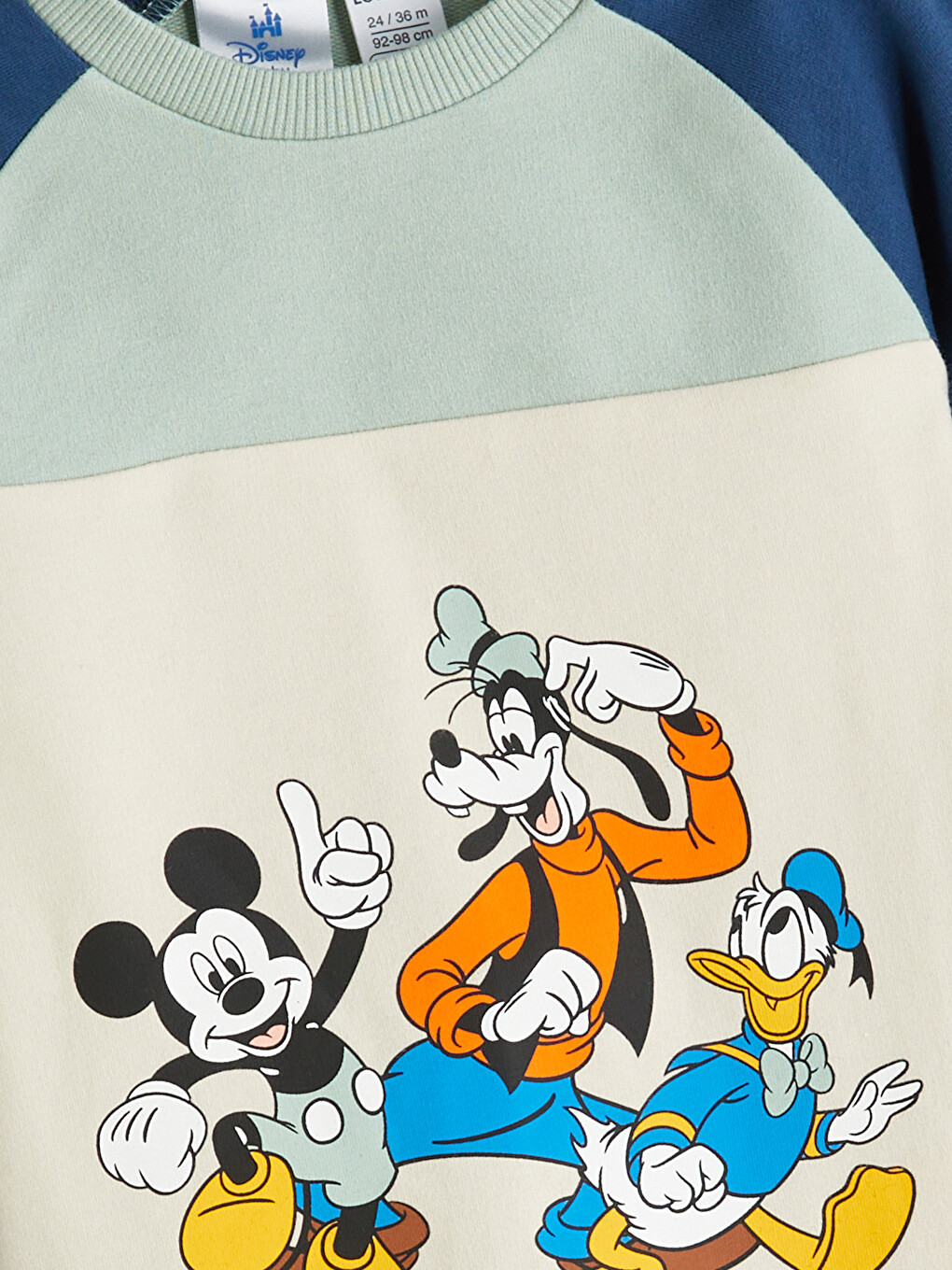 Yeşil Mickey Mouse Baskılı Erkek Bebek Tişört-2