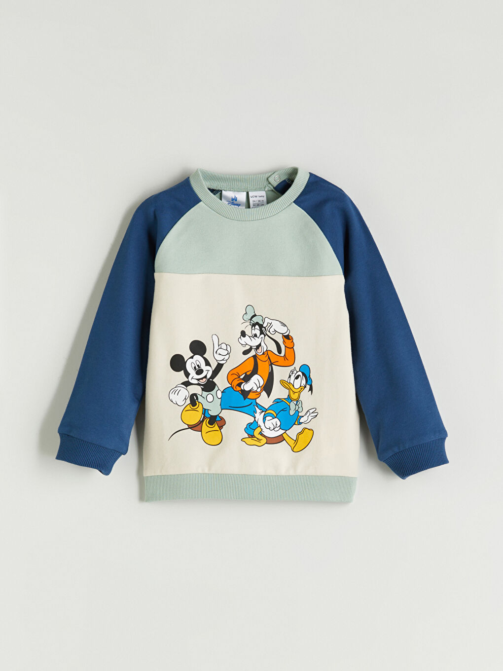 Crew Neck Mickey Mouse Printed Baby Boy Sweatshirt and Tracksuit Bottoms-1