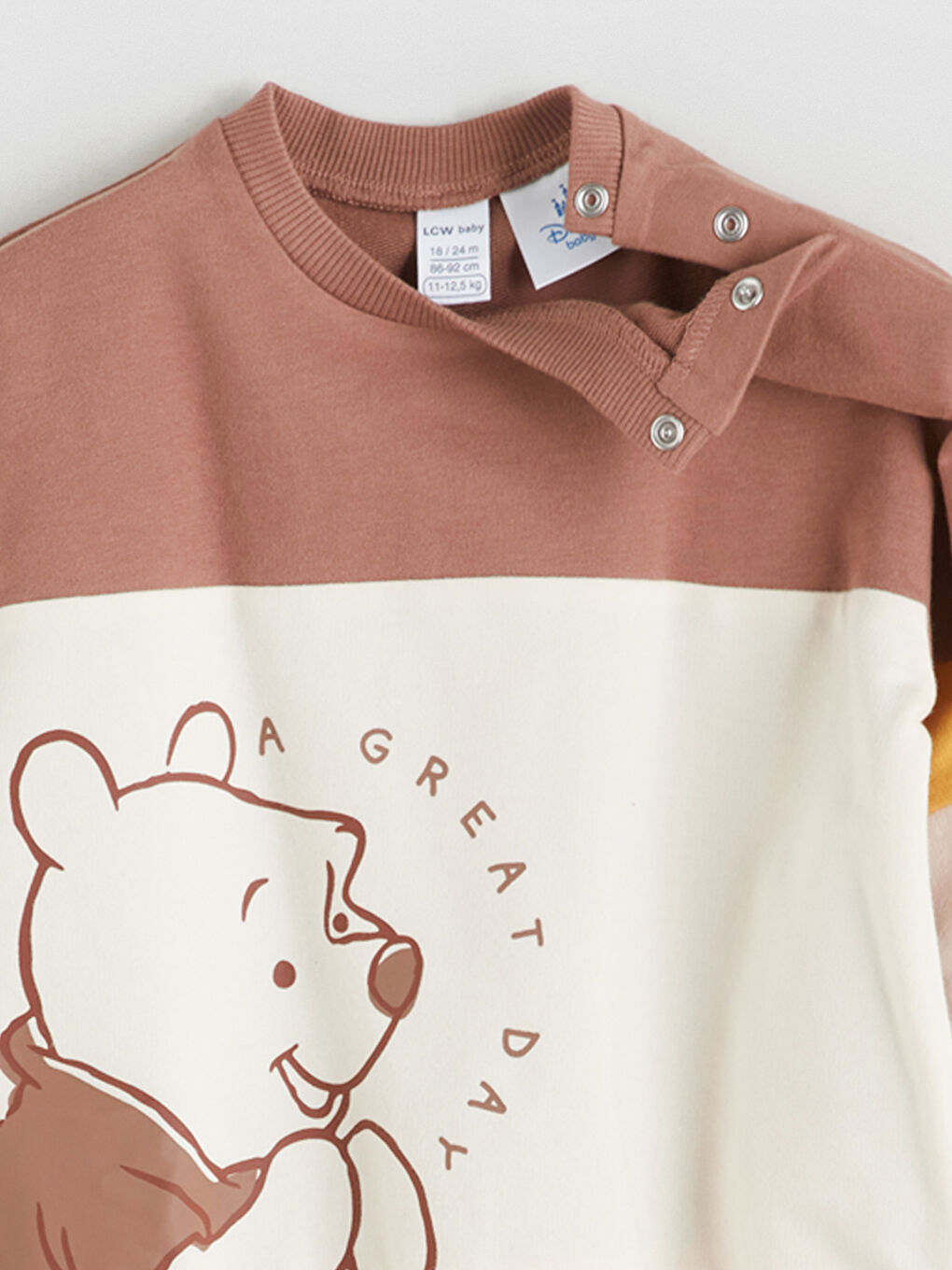 Kahverengi Winnie the Pooh Baskılı Erkek Bebek Sweatshirt-2
