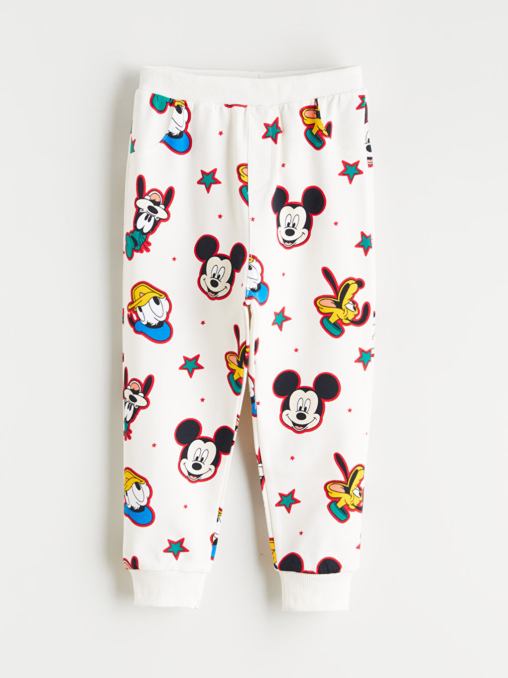 Bej Mickey ve Arkadaşları Baskılı Erkek Bebek Jogger Eşofman Altı