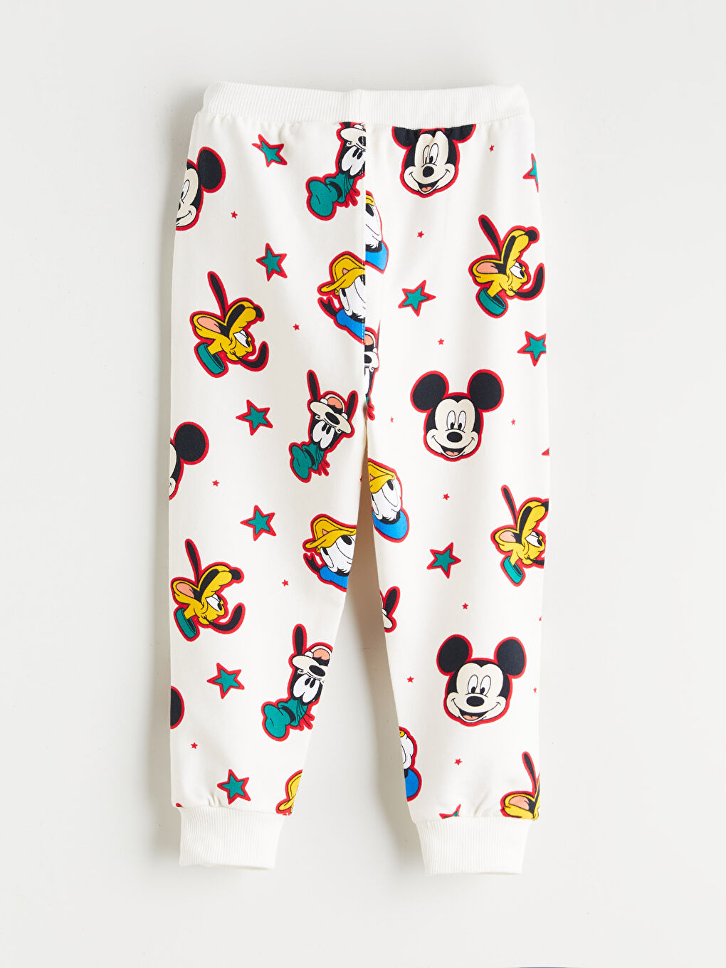 Bej Mickey ve Arkadaşları Baskılı Erkek Bebek Jogger Eşofman Altı-1