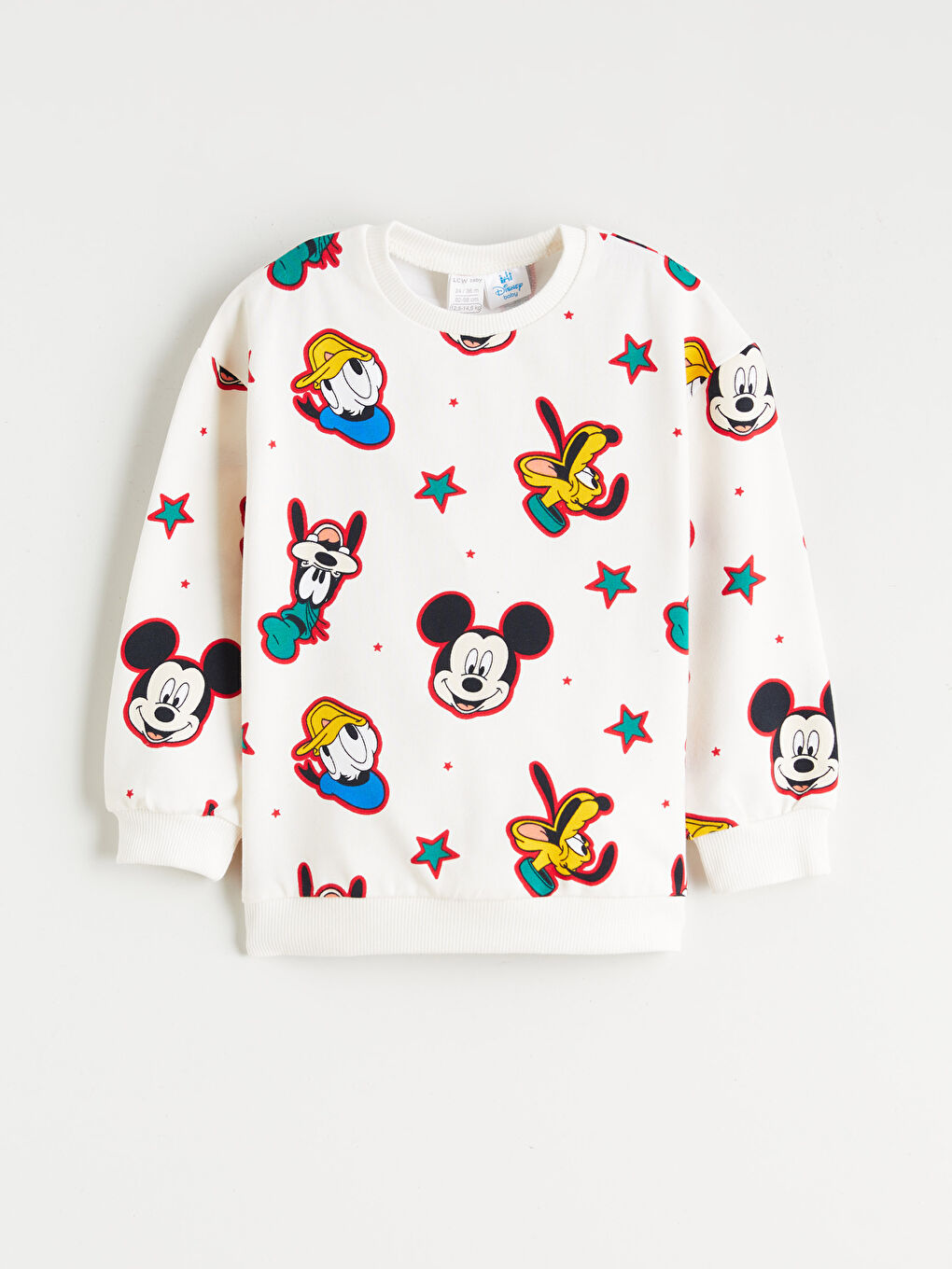 Crew Neck Mickey Mouse Printed Baby Boys' Pyjama Set-1
