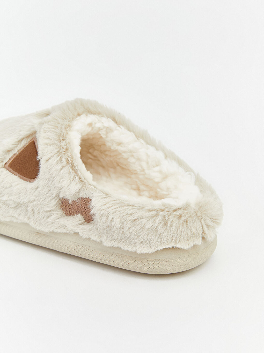 Bej Hayvan Nakışlı Kadın Ev Terliği-4